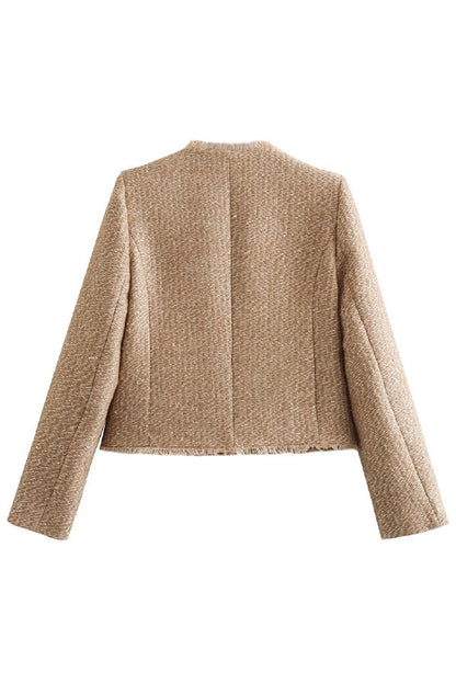 Siobhan - Frayed Crew Neck Jacket | Chic Style and Effortless Comfort