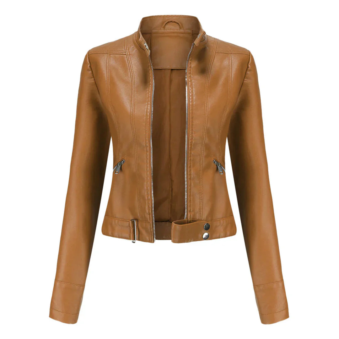 Aisling - Women's Leather Jacket | Cozy and Chic with Insulated Lining for Ultimate Warmth