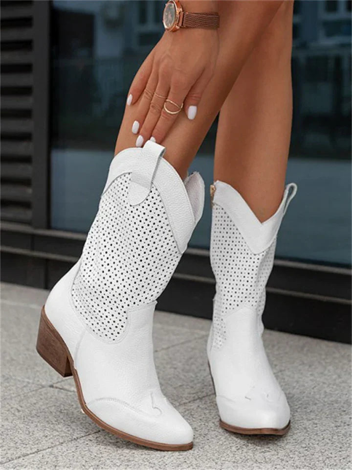 Siobhan – White Cowboy Boots | Chic Style & Effortless Comfort