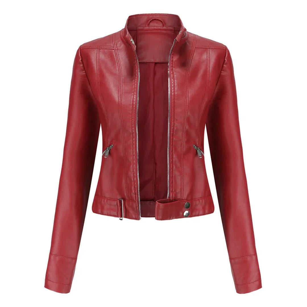 Aisling - Women's Leather Jacket | Cozy and Chic with Insulated Lining for Ultimate Warmth