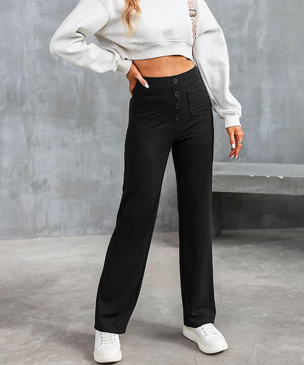 Aisling - High Waisted Casual Trousers | Stylish and Comfortable Fit for Everyday Wear