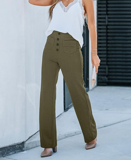 Aisling - High Waisted Casual Trousers | Stylish and Comfortable Fit for Everyday Wear