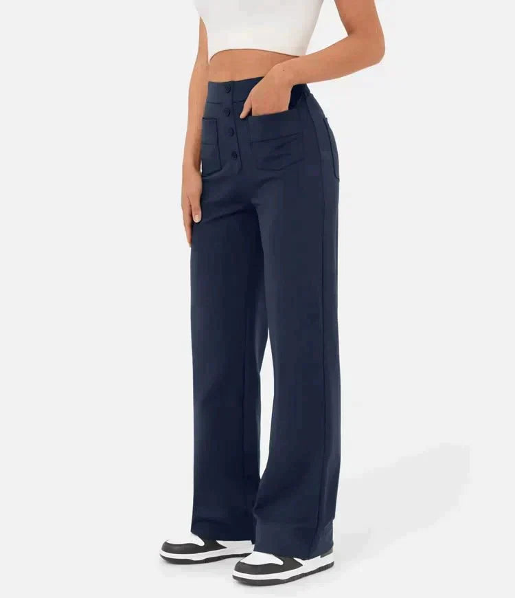 Aisling - High Waisted Casual Trousers | Stylish and Comfortable Fit for Everyday Wear