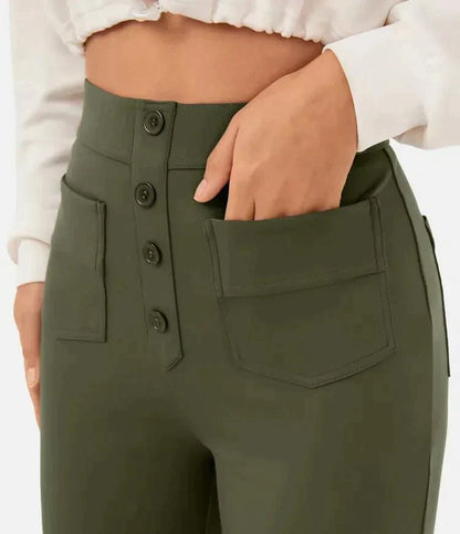 Aisling - High Waisted Casual Trousers | Stylish and Comfortable Fit for Everyday Wear